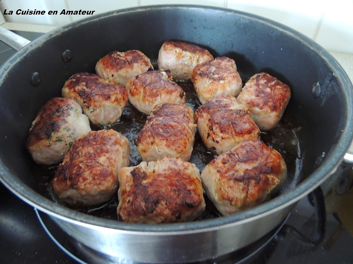 recette Crépinettes en sauce et champignons séchés