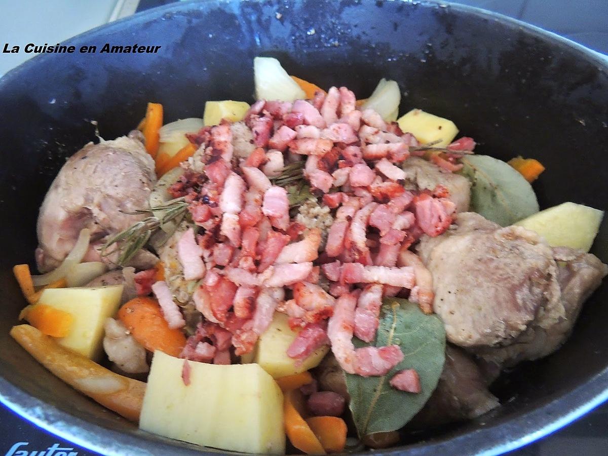 recette Sauté de porc aux légumes et lardons