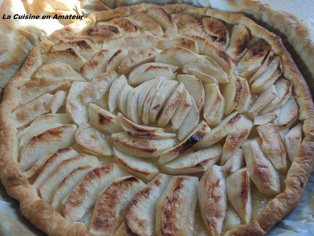 recette Tarte à la crème renversée aux pommes