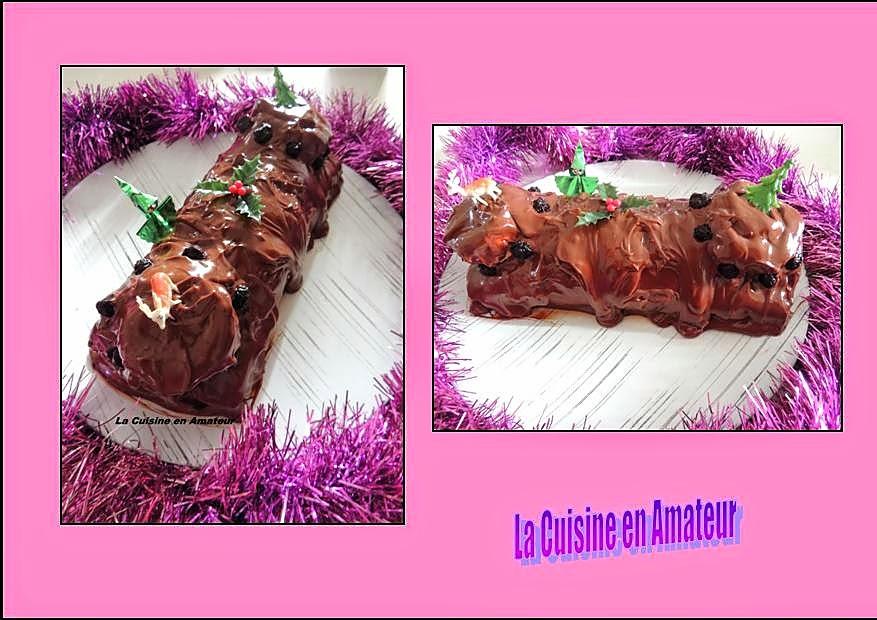 recette Bûche chocolat, mascarpone, griottes