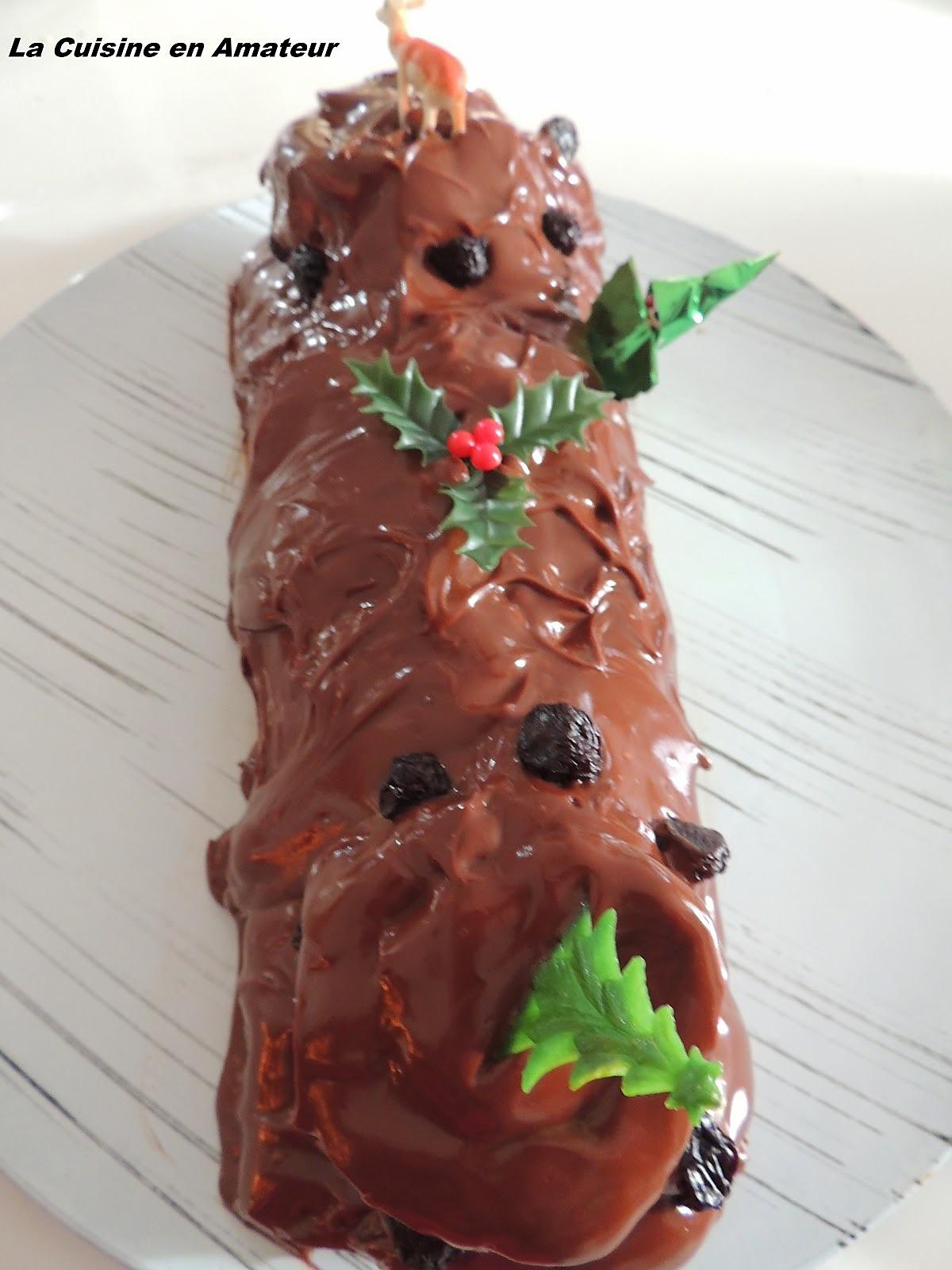 recette Bûche chocolat, mascarpone, griottes