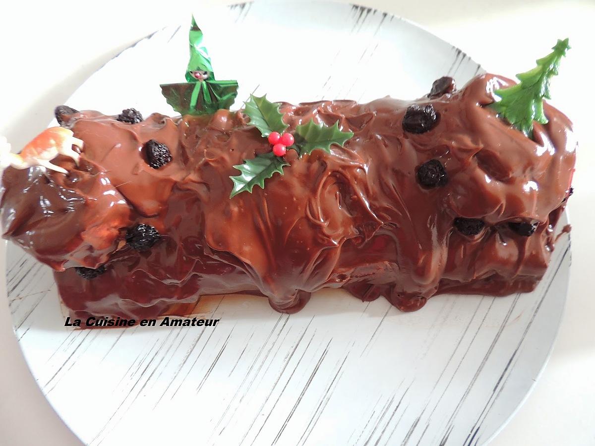 recette Bûche chocolat, mascarpone, griottes