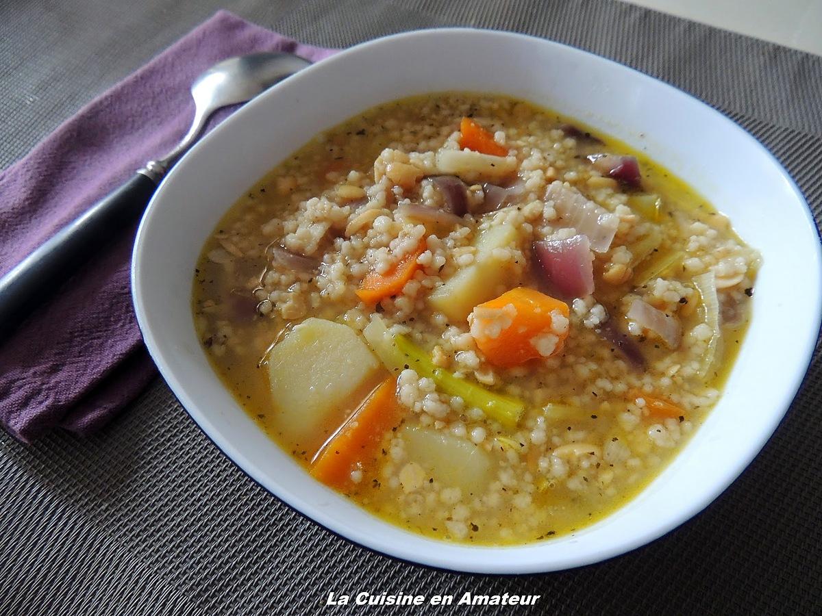 recette Soupe aux céréales gourmandes et légumes