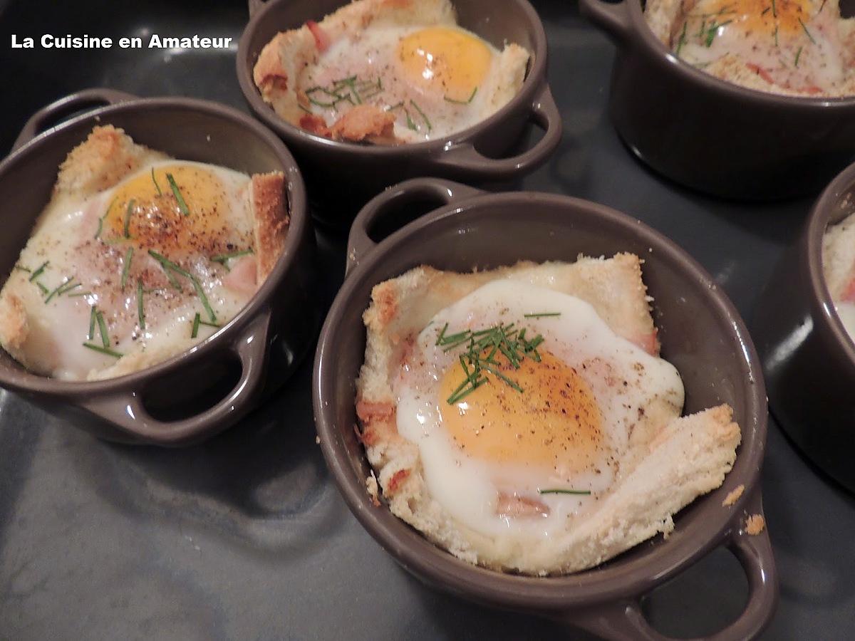 recette Oeuf cocotte sur pain de mie