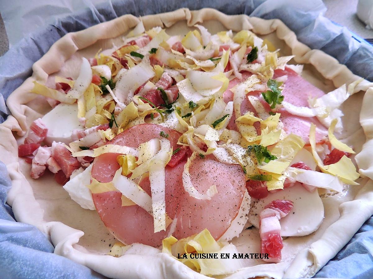 recette Tarte endive et mozzarella