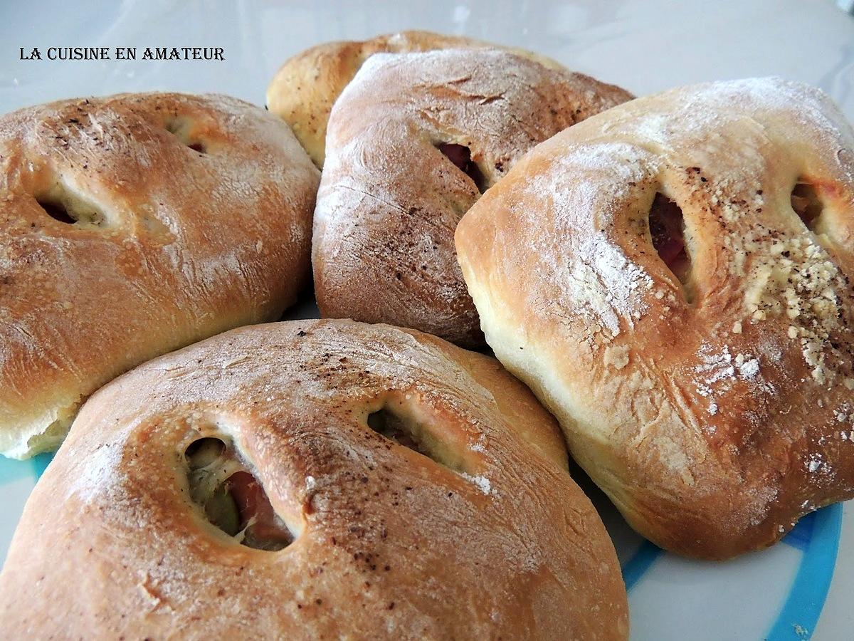 recette Fougasse individuelle olives et jambon de Pays