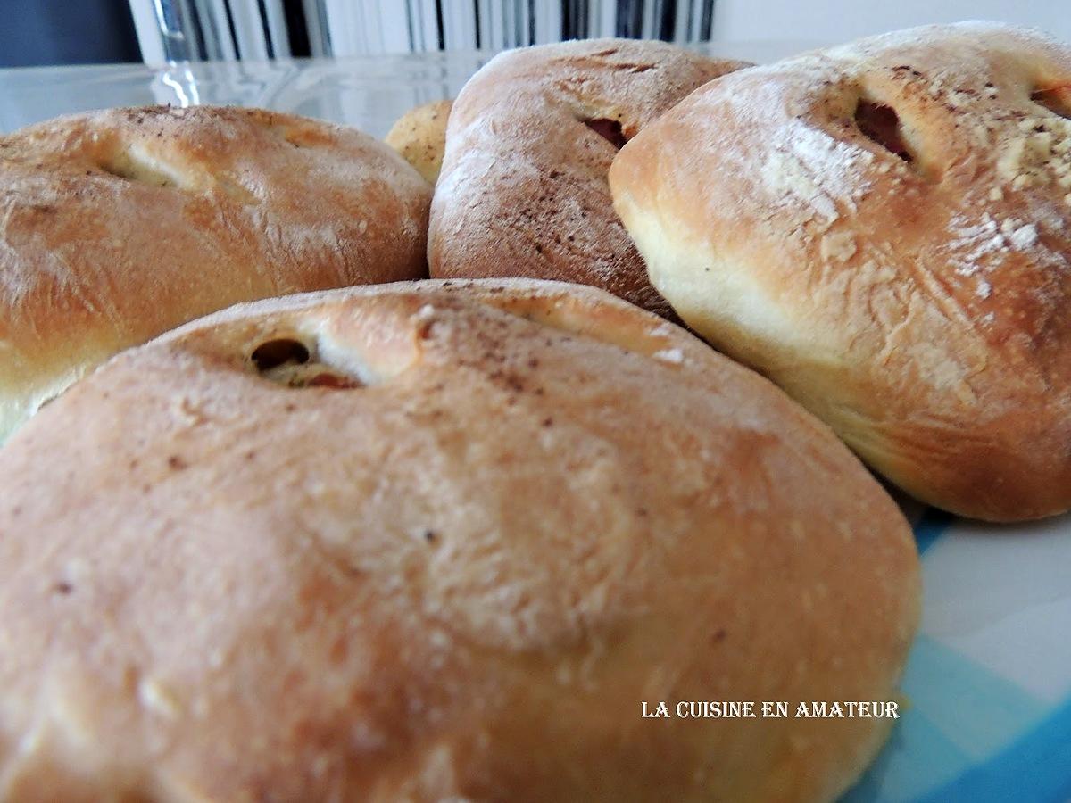 recette Fougasse individuelle olives et jambon de Pays