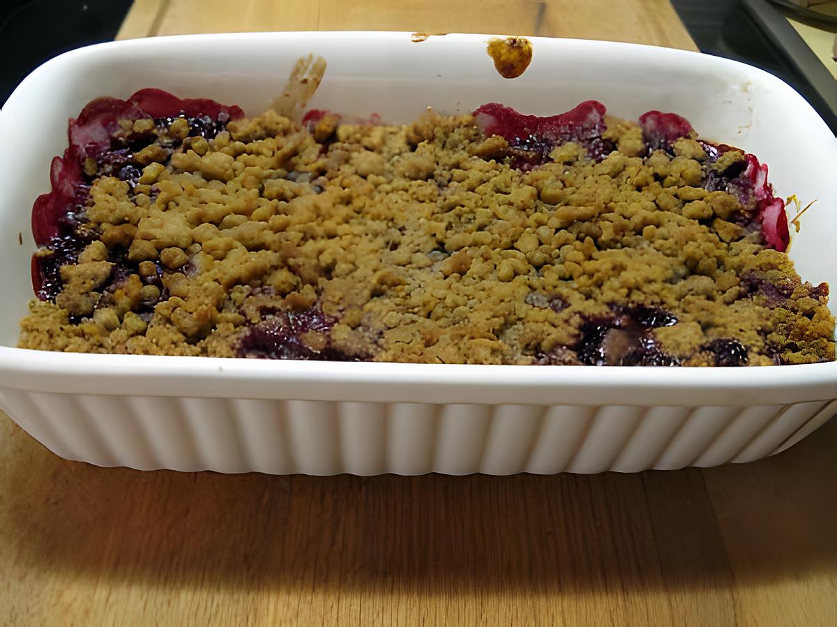 recette crumble aux poires, framboises et spéculoos