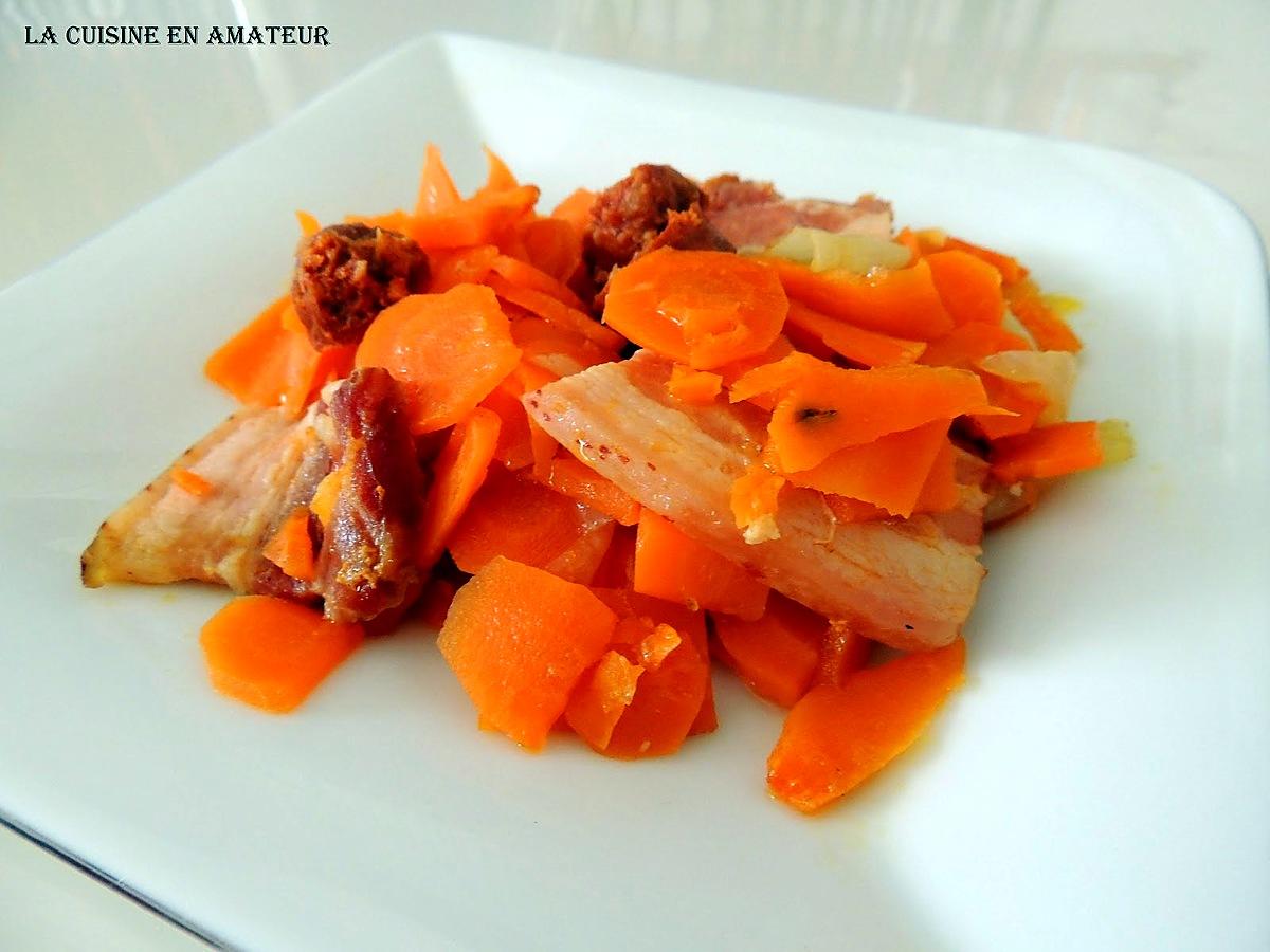 recette Carottes, chorizo et lard