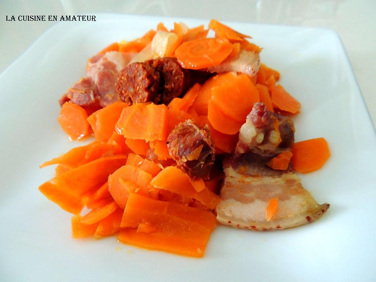 recette Carottes, chorizo et lard