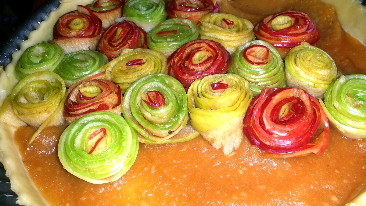 recette Tarte aux pommes bouquet de roses