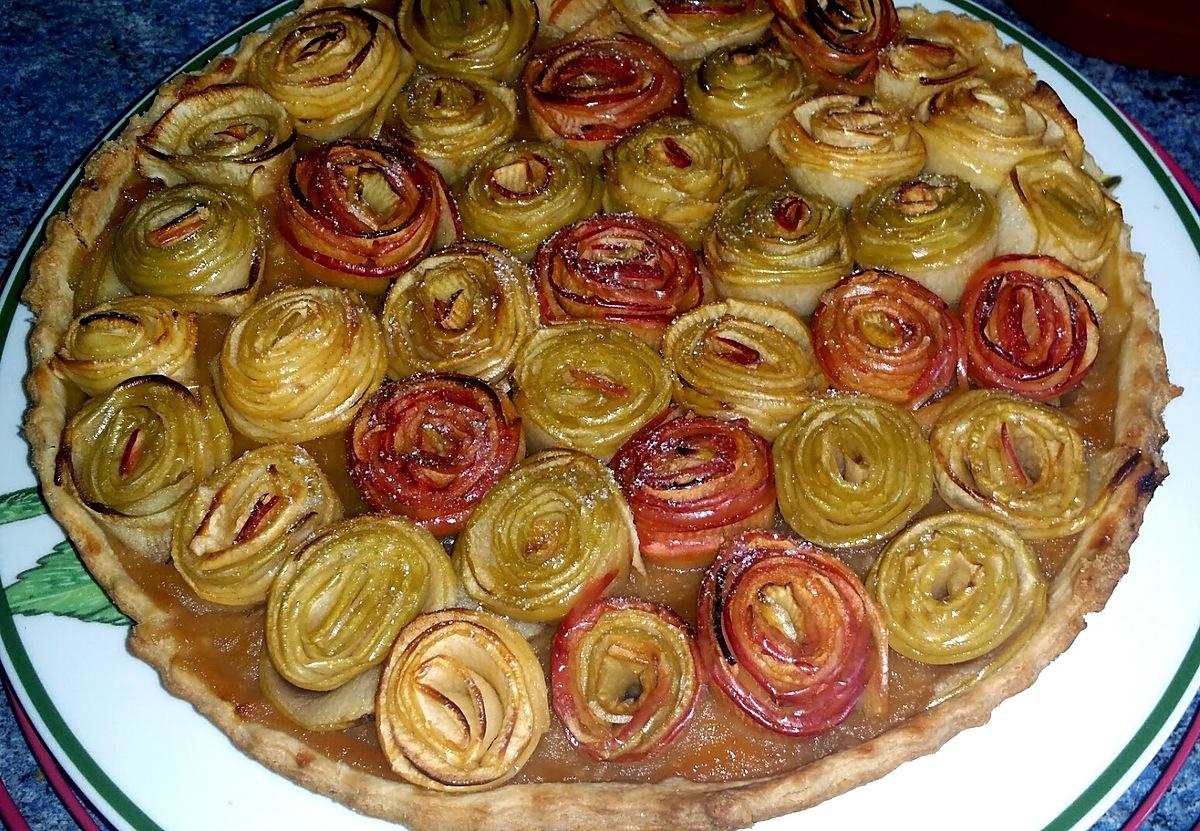 recette Tarte aux pommes bouquet de roses