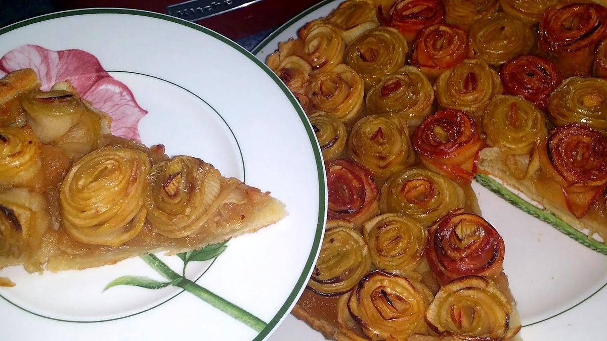 recette Tarte aux pommes bouquet de roses