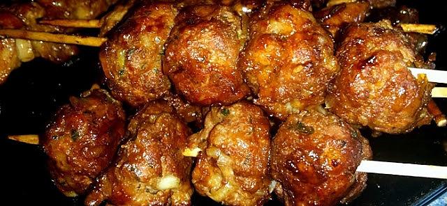 recette Brochettes de boulettes- Tsukune teriyaki