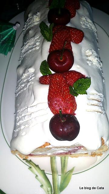 recette Roulé aux fraises - recette n°100 Merci à tous!!!