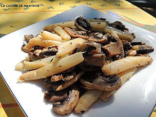 recette Poêlée de champignons et asperges au cerfeuil