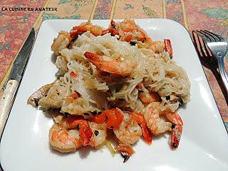 recette Konjac aux crevettes