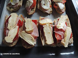 recette Tartines aux fromages