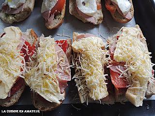 recette Tartines aux fromages