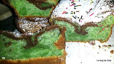 recette Cake marbré menthe chocolat