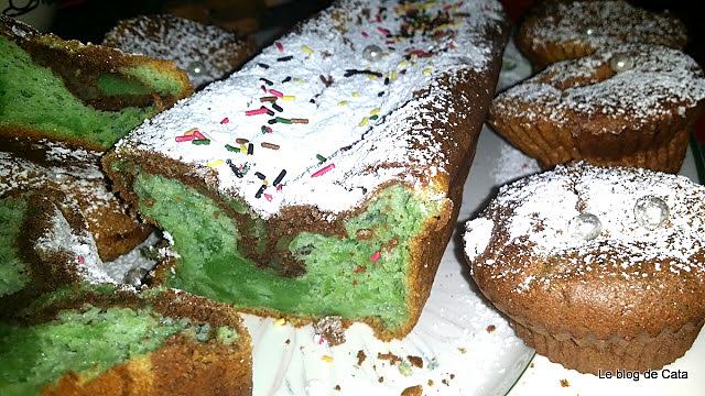 recette Cake marbré menthe chocolat