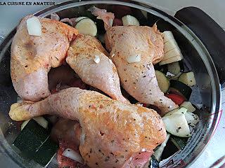 recette Cuisse de poulet, bacon et légumes au four cyclonique
