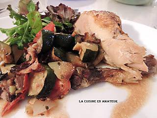 recette Cuisse de poulet, bacon et légumes au four cyclonique