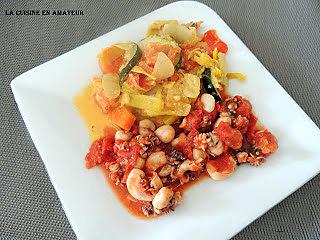 recette Fricassée aux calamars et curry de légumes