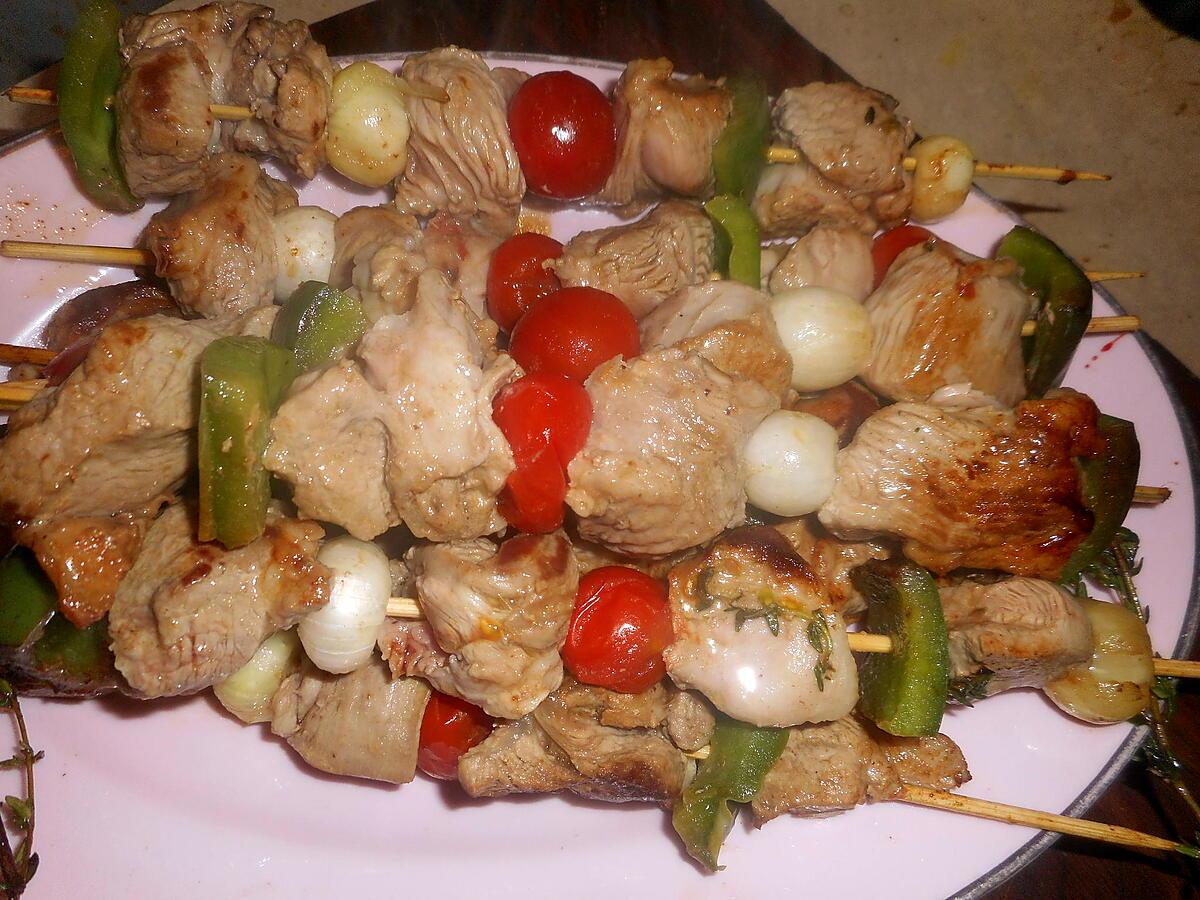 recette Brochettes de gigot au thym