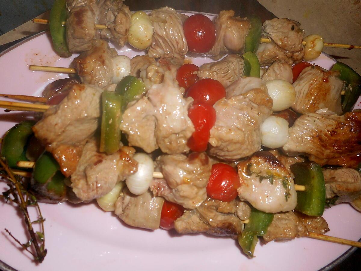 recette Brochettes de gigot au thym