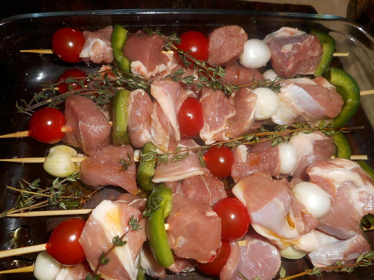 recette Brochettes de gigot au thym