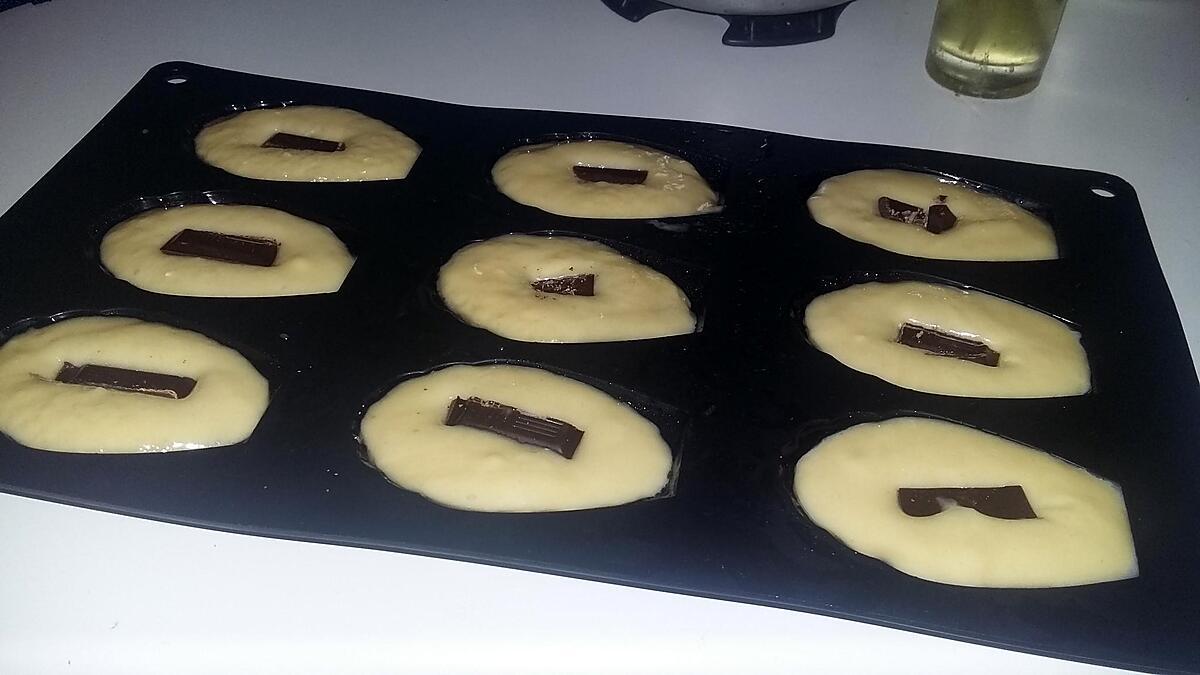 recette Madeleine au miel cœur au chocolat