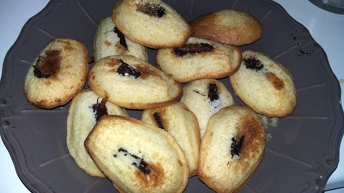 recette Madeleine au miel cœur au chocolat