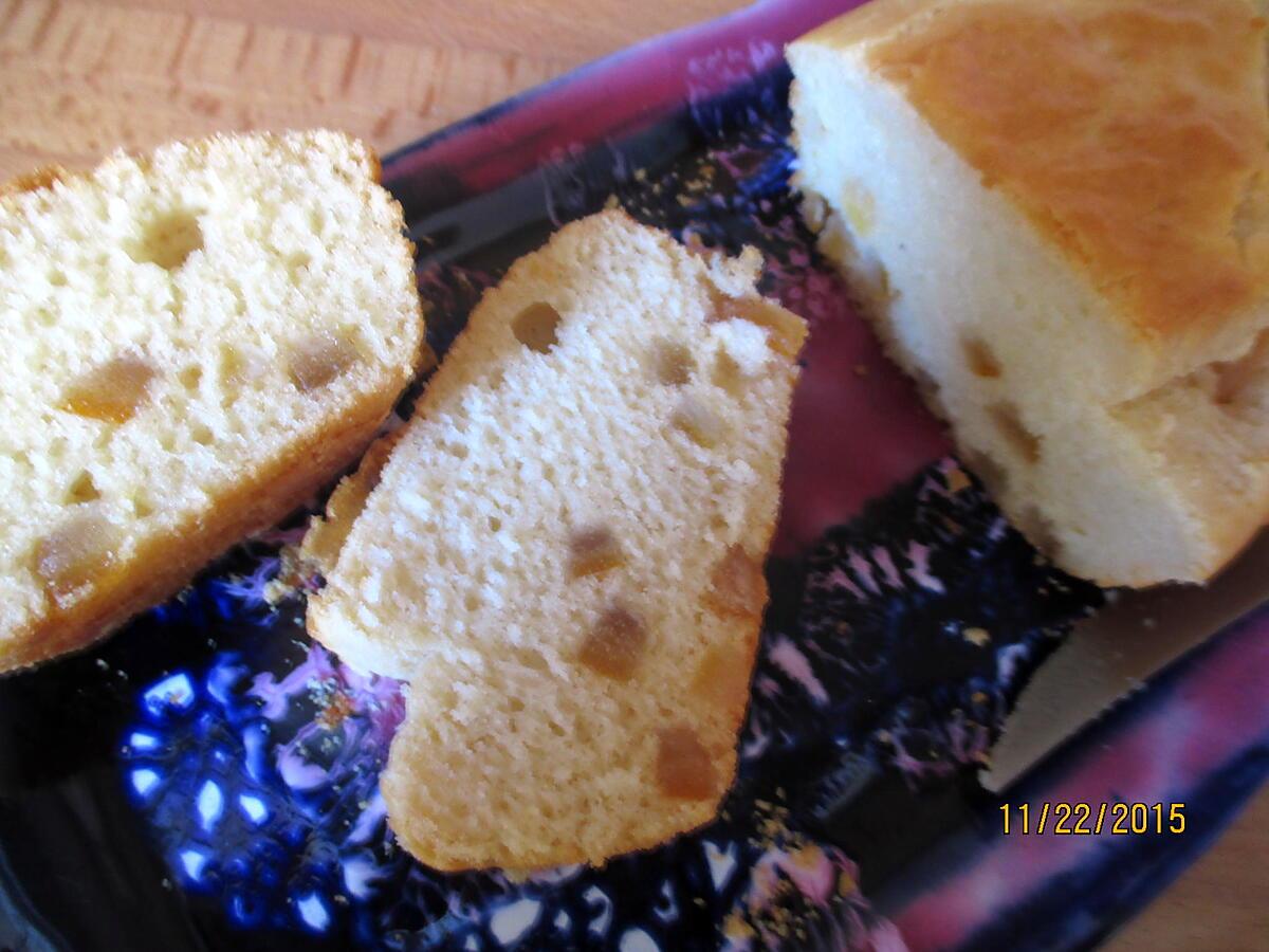 recette cake à l' écorces d'orange confite, sans gluten.