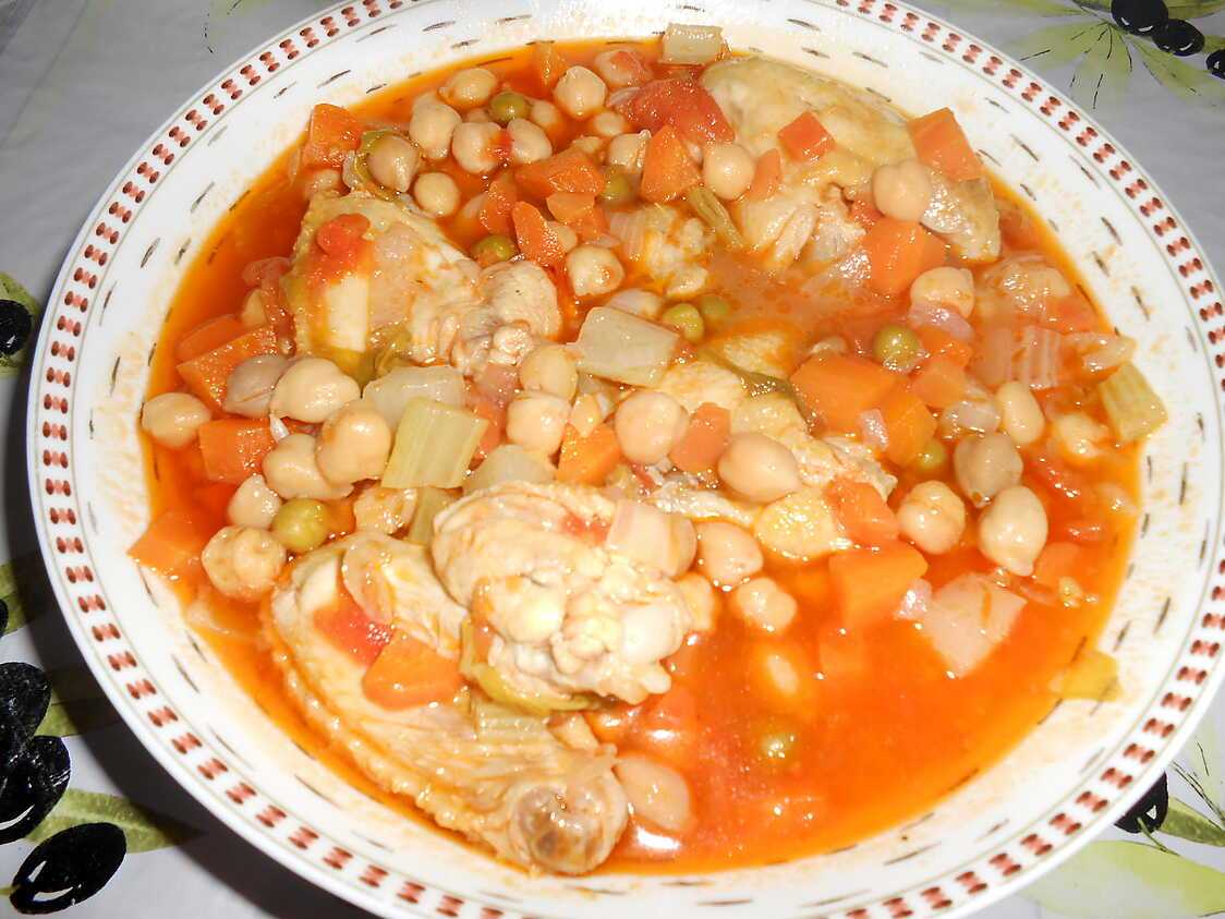 Recette de SOUPE AUX AILES DE POULET ET POIS CHICHES