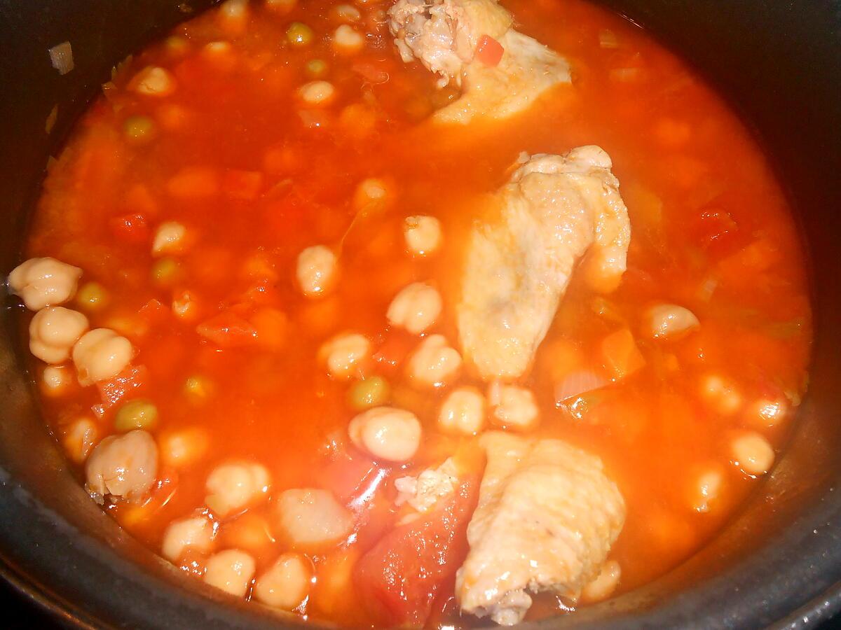 recette SOUPE AUX AILES DE POULET ET POIS CHICHES