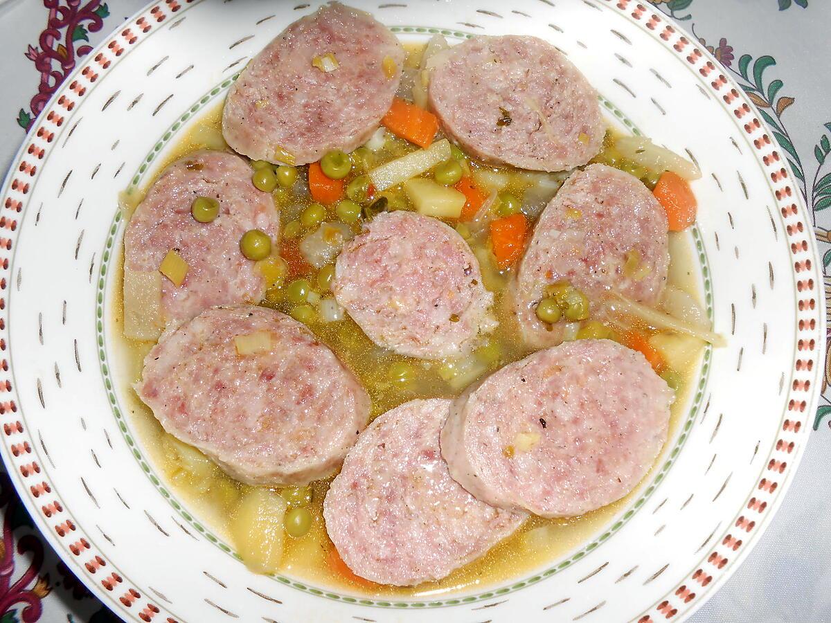 recette UNE PETITE SOUPE DE RESTES DE SAUCISSON DE LYON