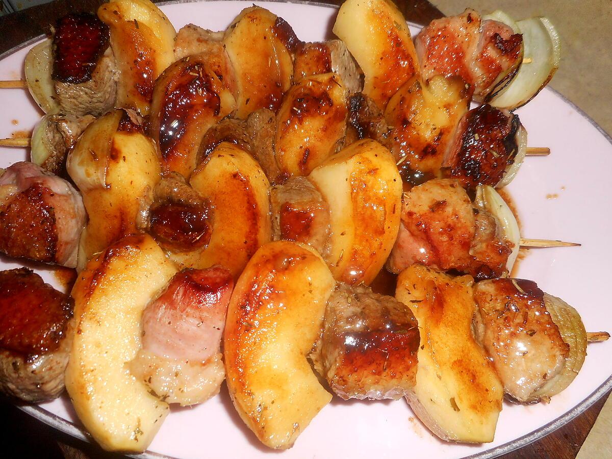 recette Brochette de magret de canard aux pommes