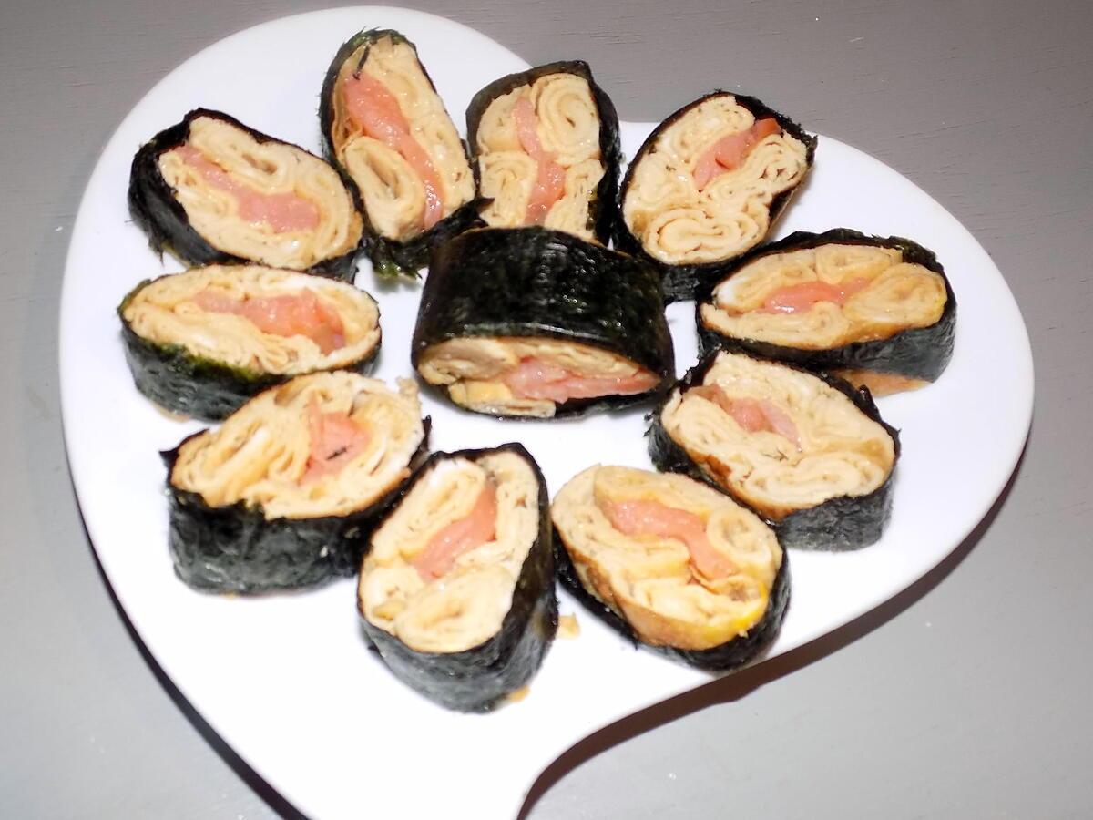 recette Maki sushi: omelette japonaise au saumon (régime dukan)