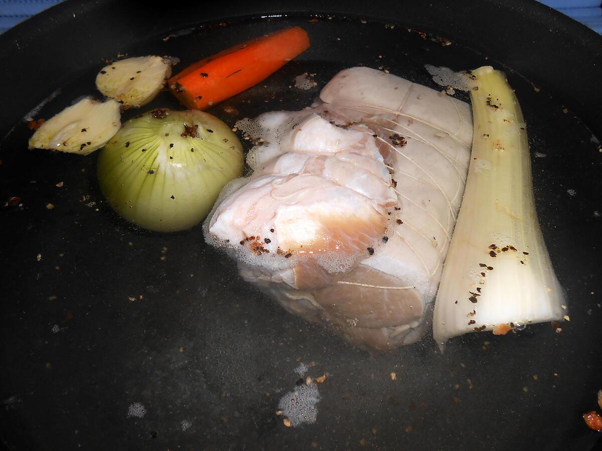 recette TETE DE VEAU SAUCE POULETTE AUX CHAMPIGNONS