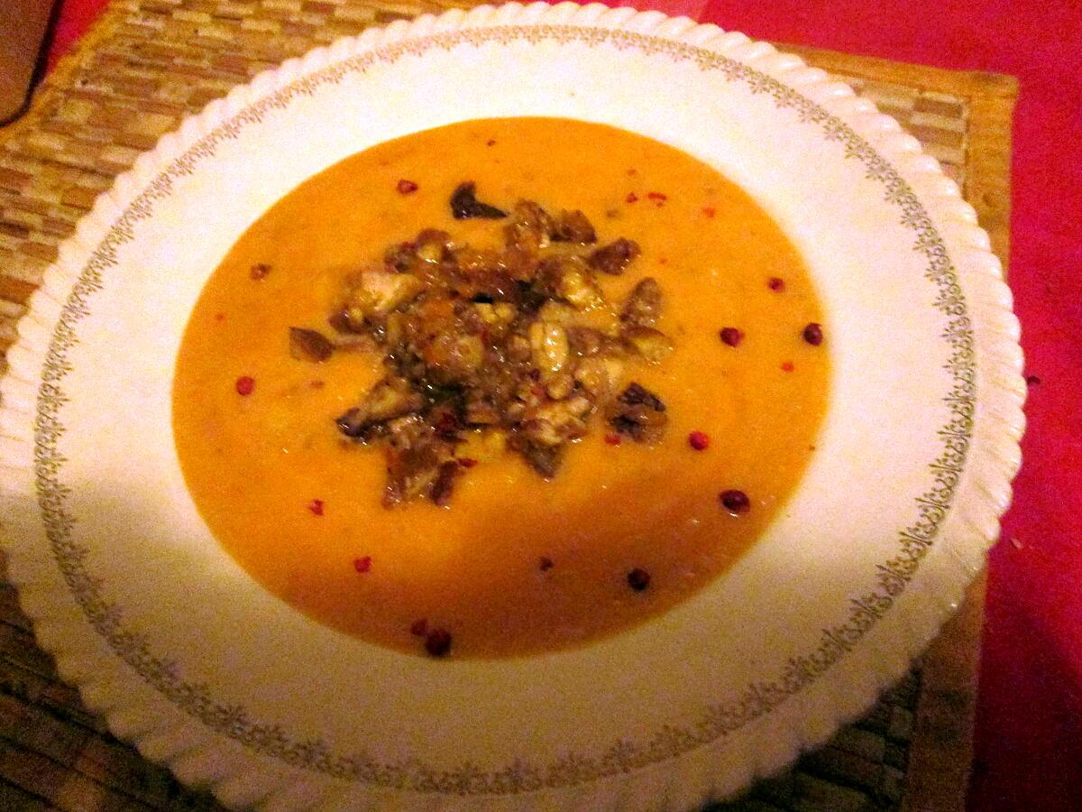 recette potage courge butternut, chataignes