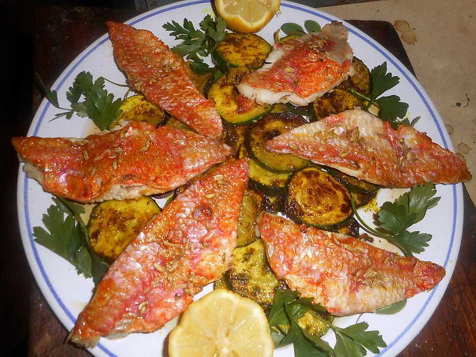 recette Filet de rouget courgette à la marocaine