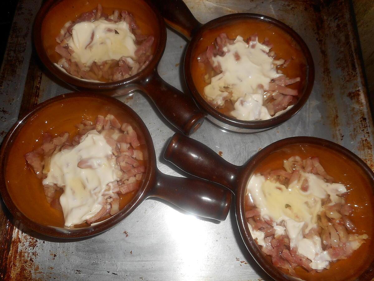 recette Oeufs cocotte aux petits lardons