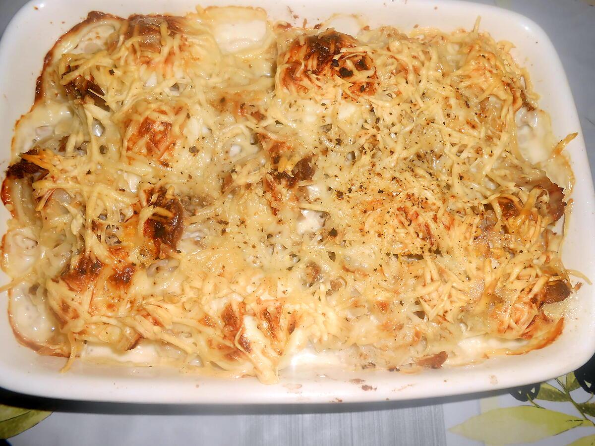 recette GRATIN DE CHOU FLEUR THON ET OEUFS DURS