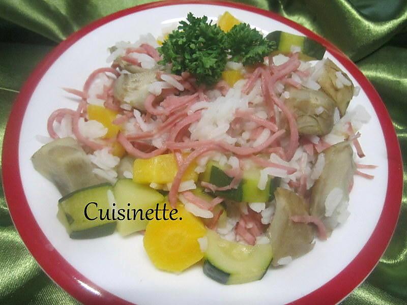 recette Riz.jambon aux légumes.