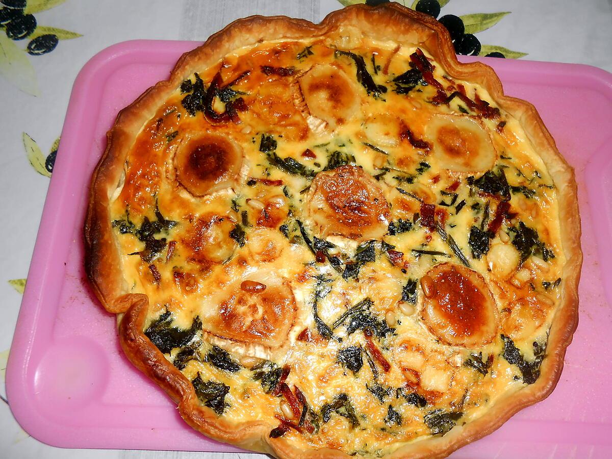 recette QUICHE AUX BLETTES SAUVAGES JAMBON ET CHEVRE