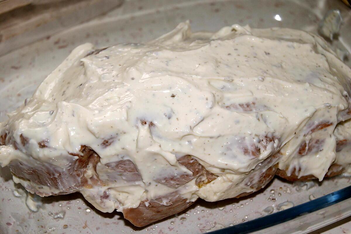 recette Rôti de veau au fromage et ses légumes.