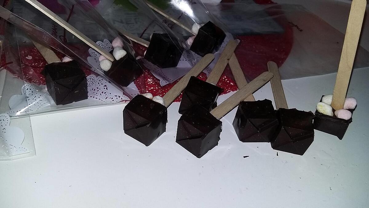 recette Sucettes au chocolat noir et marshmallow