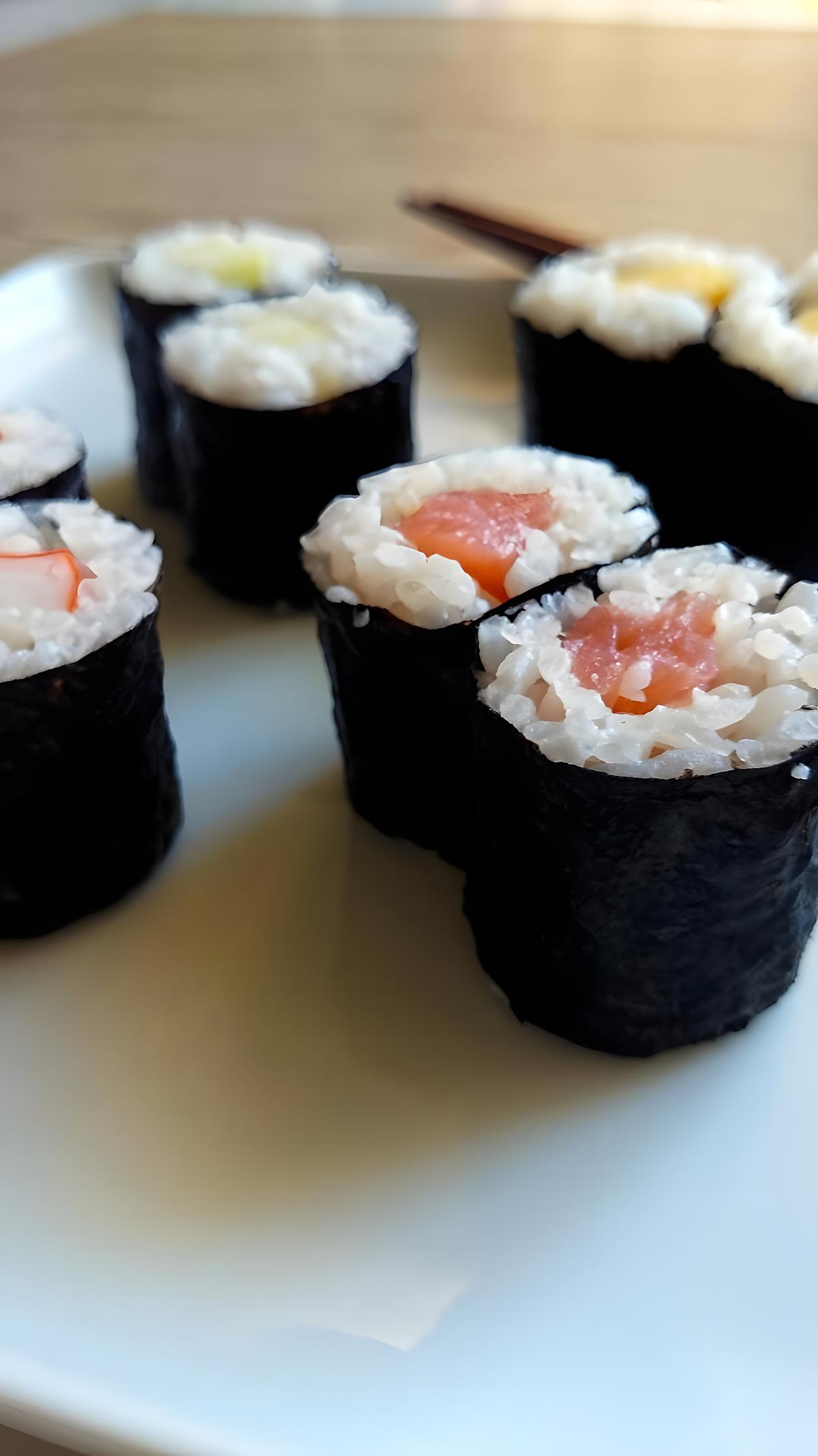 recette Maki (Maki sushi) – Maki fin (Hoso-maki)