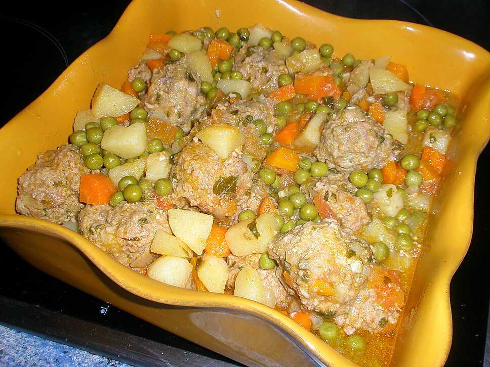 recette Tajine de Boulettes aux petits pois et épices